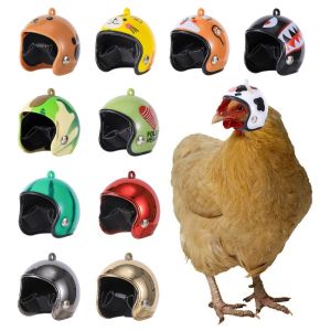 ER52858 Cartoon Pet Chicken Helmet Mini Pet Sun Rain Protection Hats Small Pet Hard Hat Pet Bird Helmet Plastic Pet Protective Headgear For Bird Quail Pigeon