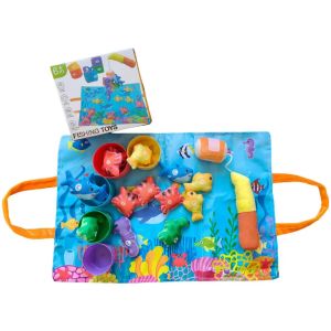 2026 Montessori Toy for Todders Cloth Fishing Game with Stacking Cups Color Sorting Early Education Toy Number Counting Math Toy Gift