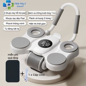Con lăn tập bụng - Dụng cụ tập gym tại nhà thế hệ mới 2 bánh có chỗ để tay tiện dụng(tặng miếng thảMSạc)