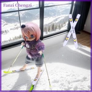 Fanzi 1 Bộ Dollhouse thu nhỏ bằng gỗ trượt tuyết ban giáng sinh cảnh trang trí búp bê nhà Xmas Phụ kiện trẻ em Đồ chơi Quà Tặng