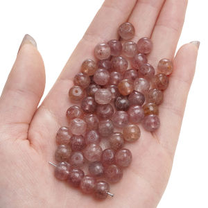 Đá tự nhiên màu xanh lá cây Aventurine/Vàng ngọc/đá mã não Ấn Độ/pha lê hình trái dâu/Olivine hạt DIY trang sức vòng đeo tay mặt dây chuyền phụ kiện