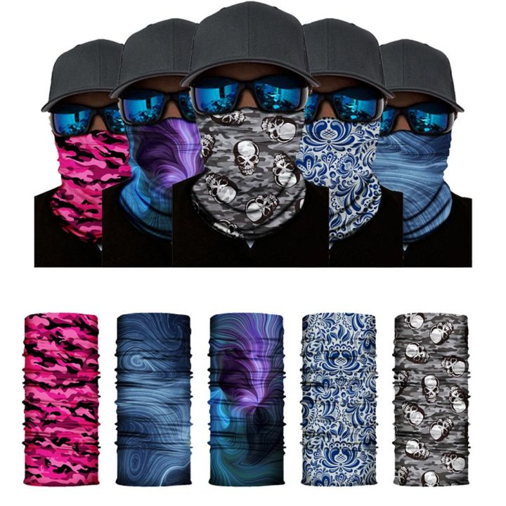 BKKH Women Multi-functional Tube Face Shield Skull 3D Seamless Buffs ...