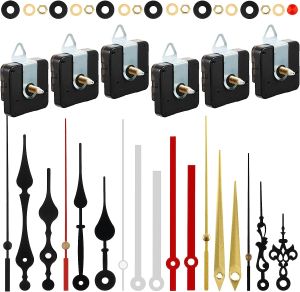 6 Pieces Clock Movement Replacement Clock Mechanisms Clock Kit with 6 Different Pairs of Hands Clock Repair Parts (20 mm/ 0.78 Inch)