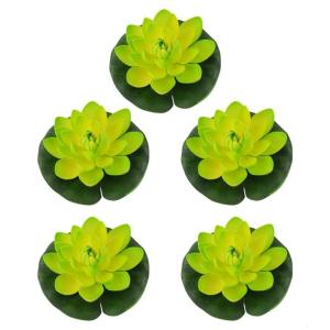 5PCS Artificial Foam Lilies Pad Waterproof Floating Water Decoration For Pool Fish Tanks Pond And Indoor Outdoor