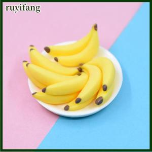 ruyifang JiaShuo Baby 10Pcs 1:12 Dollhouse Miniature Fruit Banana Dolls House Food Accessories Toys