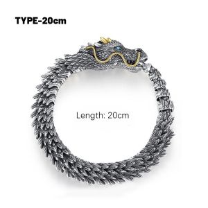 3D Retro Chinese Style Dragon Bracelet For Men Trendy Personality Domineering Faucet Collection-Level Smart Dragon Bracelet