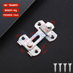90/180 Degree Stainless Steel Safety Door Latch Lock For Window Cabinet Packlock Clasp
