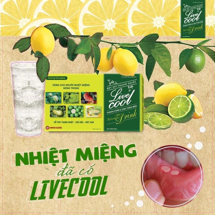 Bột sủi thanh nhiệt Livecool Nam Dược [4 vị cực ngon] (Hộp 10 gói)