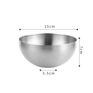 Stainless Steel Fruit Salad Bowls Soup Rice Noodle Ramen Bowl Kitchen Tableware Utensils Container