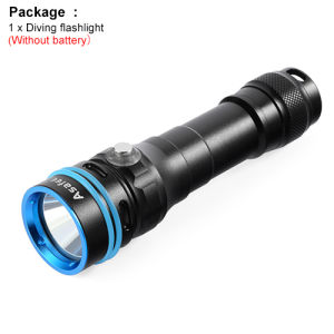 Asafee DT100 Yellow Light SFT40 LED Professional Diving Flashlight 2000LM Power Light 50M Underwater IPX8 Waterproof Scuba Torch Use 21700/18650 Battery Dive Flashlight Spearfishing Lamp