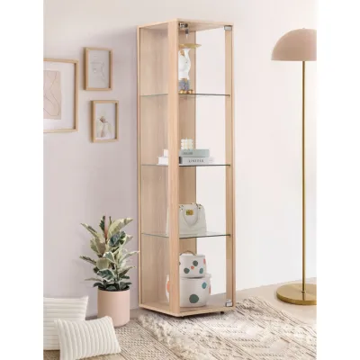 Koncept Furniture ตู้โชว์กระจกใส รุ่น Bebby ขนาด 40 ซม. สีไม้อ่อน (40x40x162.5 ซม.)