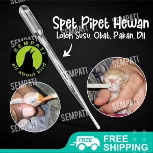SEMPATI Pipet Spet Untuk Suap Obat Susu Makan Vitamin Hewan Pipet Plastik 3 Ml Alat Bantu Suap Kucing/Anjing Burung Hamster Sugar Glider Piyik Bayi Anak Hewan PPT3ML (Isi 1Pcs)