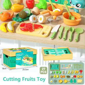 Pet Home-my Pretend Play Food Toy Set Cutting Fruit Kitchen Cooking Playset Plastic Safe Educational Rumah Tangga