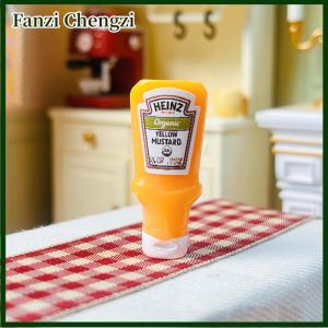 Fanzi 4Pcs Dollhouse Miniature Strawberry Sauce Jam Jar Kitchen Food Accessories For Dolls House Decorations Kids Toys Gift