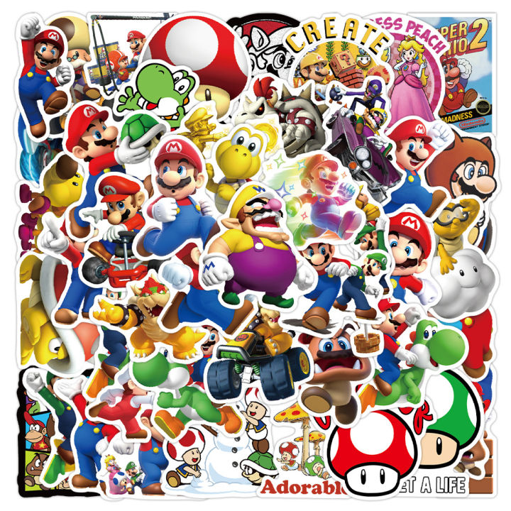 Random 10PCS Game Super Mario Series Stickers Mario Bros Luigi DIY ...