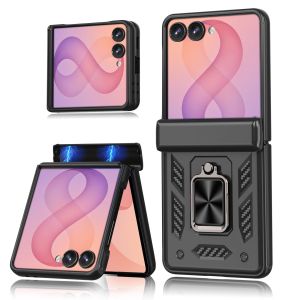 Magnetic 360 Rotate Ring Kickstand [fit for Car Mount] Hinge Protection Hard Shockproof Phone Case for Samsung Galaxy Z Flip 8 CaseZ Flip 7 CaseZ Flip 6 Case