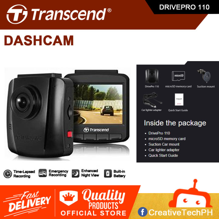 Transcend DrivePro 110 Dashcam Camera Recorder 32gb with Suction Mount DP110 (with FREE 32GB MICRO SD CARD) CARCAMERA