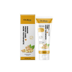Ginger toothpaste brightens teeth Natural Botanical Formulas Brighten Your Teeth cleanses odor protects gums protects periodontal health