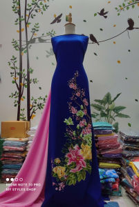 Vải Lụa Nhung Nhật Thêu Hoa Cao Cấp Cho Áo Dài Sui Gia