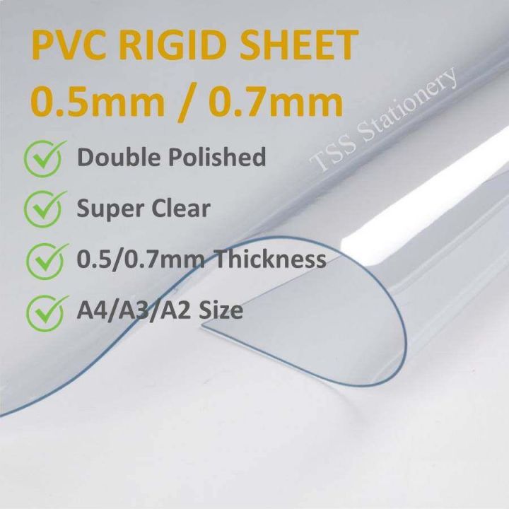 0.5 / 0.7 MM PVC Rigid Sheets A4/ A3/ A2 Size | Transparent Clear ...