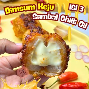 DIMSUM GORENG KEJU LUMER ISI 3 EXTRA SAMBAL CHILLI OIL PEDAS  Ayam Daging