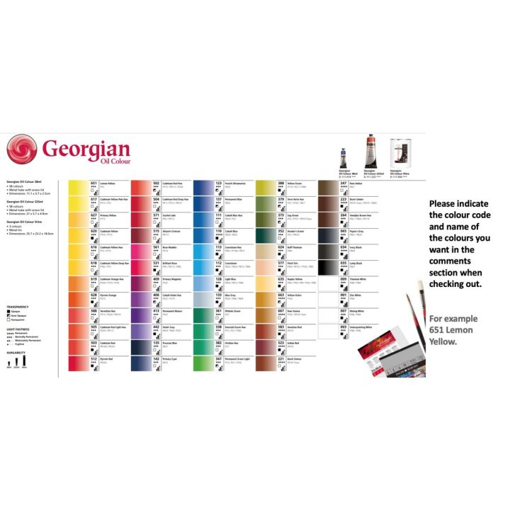 Daler-Rowney Georgian Oil Paint â€" 38mL Tube â€" Lemon Yellow