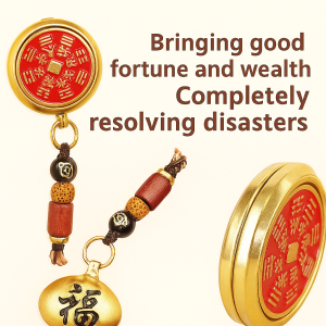 Open the Treasury✦ Mountain Ghost Money Keychain Pendant Twelve Zodiac Brass Lucky Hanging Accessories