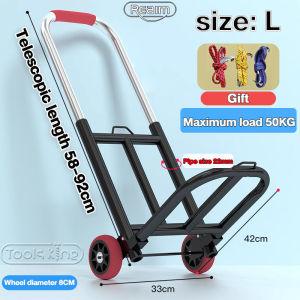 👍Trolley Foldable Hand Truck 6 Wheels Climb Stairs Troli Barang Pasar Malam Troli Heavy Duty Shopping Cart  Extendable