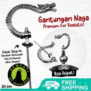 SEMPATI Gantungan Lipat Motif Naga Tutup Oli Alumunium Cantolan Sangkar Kandang Burung Murai Lovebird Kotak Pleci Branjangan GTGLPTNAGA