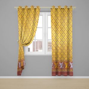 Gorden Jendela/Pintu elegan Smokring Katun Free Tali&hook TINGGI 225CM LP