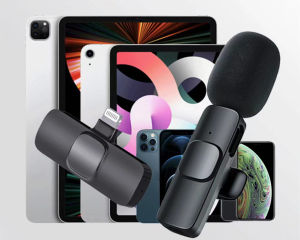Wireless Microphone ไมโครโฟนไร้สายแบบพกพาสําหรับ ios/Type-Cไมค์ไร้สายหนีบเสื้อ ไมค์หนีบปกเสื้อ