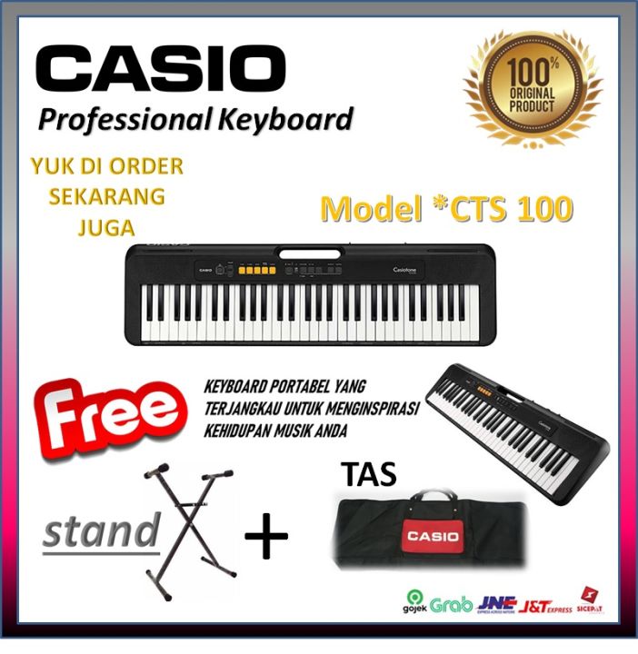 Piano/Keyboard CASIO CTS100 Original Garansi Resmi+stand+tas