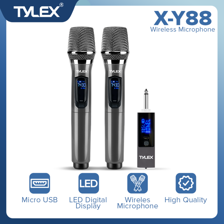 TYLEX X Y88 UHF Handheld 2pcs Wireless Microphone System S N 105dB