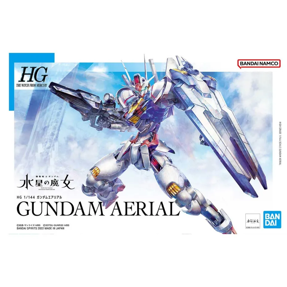 BANDAI NAMCO Entertainment HG 1/144 Mobile Suit Gundam The Witch From  Mercury Aerial Gundam Model Kit, White (2593849)