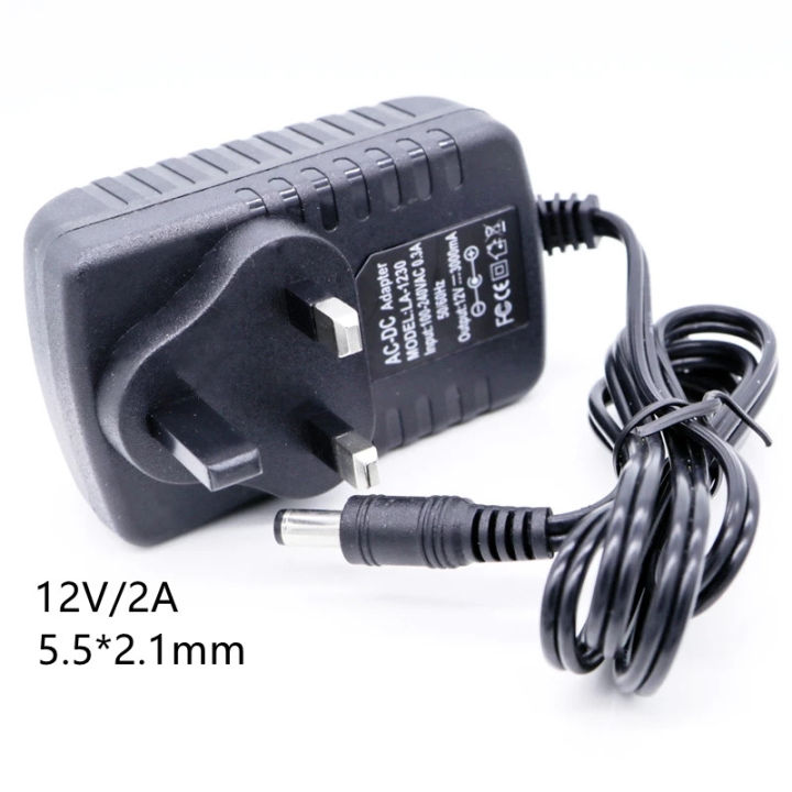 UK Plug AC To DC Power Adapter 12V 2A AC Power Supply Transformer ...