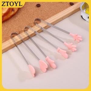 ZTOYL Mini Silicone thực phẩm Clip thép không gỉ xử lý Palm thép không gỉ đáng yêu chống trượt đồ ăn nhẹ nhíp không nirty dụng cụ cầm tay