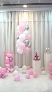 Double-Layer Balloon Stand with Colored Stone Column Party Decoration Accessory for Ramadan and Graduation