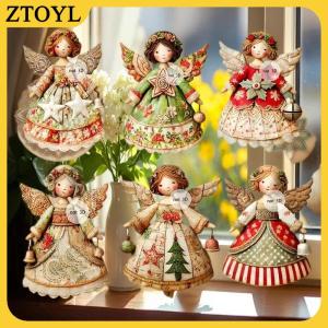 ZTOYL  6Pcs Giáng Sinh Thiên Thần Mặt Dây Chuyền Cổ Điển Giáng Sinh Thiên Thần Giấy Mặt Dây Chuyền Cây Giáng Sinh Trang Trí Nội Thất Cho Nhà Xmas Tường Treo Trang Trí