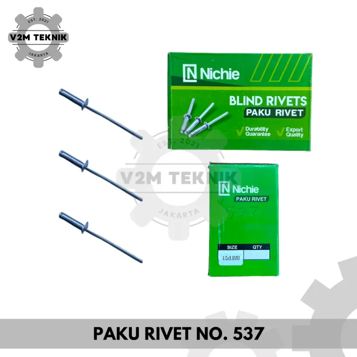 Paku Ripert Paku Rivet NICHIE No. 537 / Paku Ripet 537 / Blind Rivets 537 | Lazada ...
