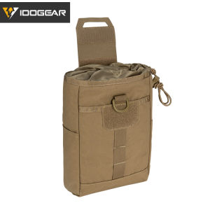 IDOGEAR Tactical Foldable Recycling Pouch Bag Dump Pouch MOLLE Laser Cut Drop Pouch Quick Release Hook & Loop Camo Pouch 3577