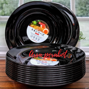 6Pcs Piring makan ramen bulat cekung tebal terlaris