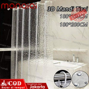 [COD] 180x180cm Tirai Kamar Mandi Anti Air Bahan EVA Sudah Dilengkapi Dengan Pengait Shower Tirai Kamar Mandi Bahan Tebal  Pembatas Kamar Mandi
