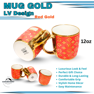 OmniMerchDepot Mug handle glod creative Ceramic cups business office coffee cups wedding gift cups