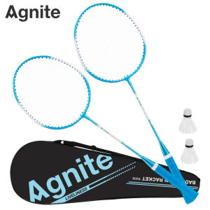 Agnite Raket Badminton/Raket Bulutangkis Warna Pastel Iron Split Racket Isi 2 Gratis Tas + Kok ER307