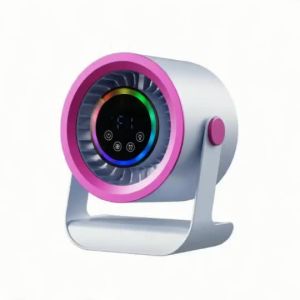 Rechargeable Cooling Heating Desk Fan 3 Speed RGB Night Light 20dB Quiet USB Wall Mount Mini Fan For Home Office Dorm