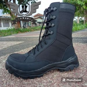 SEPATU PDL PERIA BOOT SAFETY COMMANDO JATAH WEBA MILITERY BLACK 8 INC