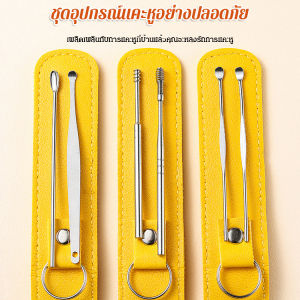 ชุดไม้แคะหูสแตนเลส 6 ชิ้น เครื่องมือทำความสะอาดหู เครื่องมือทำความสะอาดช่องหู ชุดแคะหู ไม้แคะหู ที่แคะหู สแตนเลสมืออาชีพ ครบชุด