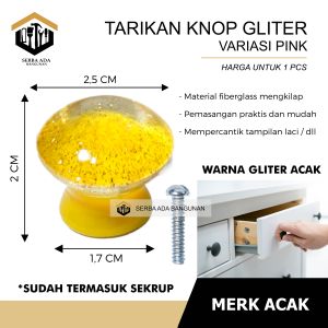 Handle Tarikan Knob Knop Laci Lemari Kecil 25cm Plastik Kaca Kayu