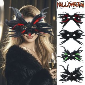 IPIE2 แตรขนาดใหญ่ ขนนกฮาโลวีน คอสเพลย์ ปักเลื่อม ตาฮาโลวีน สร้างสรรค์ ของใช้ในงานปาร์ตี้ โกธิค แบบยูนิเซ็กซ์