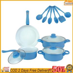 {มาถึงภายใน 2 วัน}⚡ชุดเครื่องครัวที่ไม่ติด 12 ชิ้นตั้งกระทะลึกพร้อมชุดหม้อปรุงอาหารแบบปิดชุดหม้อสำหรับหม้อหุงทุกประเภท